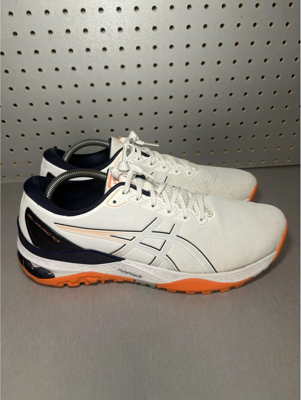 ASICS Gel-Kayano Ace 2 Golf Shoes Mens Sz 11 White Orange Blue Outdoors
